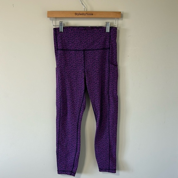 ATHLETA Ultimate Stash Pocket Textured Tight Legging Purple High Rise Sz S - Picture 4 of 14